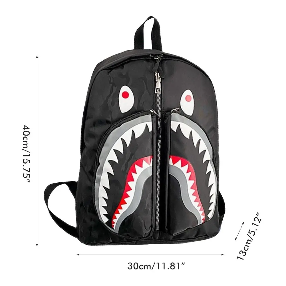 Graffiti Shark Backpack Personalized School Bag Bookbag Travel Bag Casual Daypack Halloween Christmas Birthday Gift for Teens Men Women