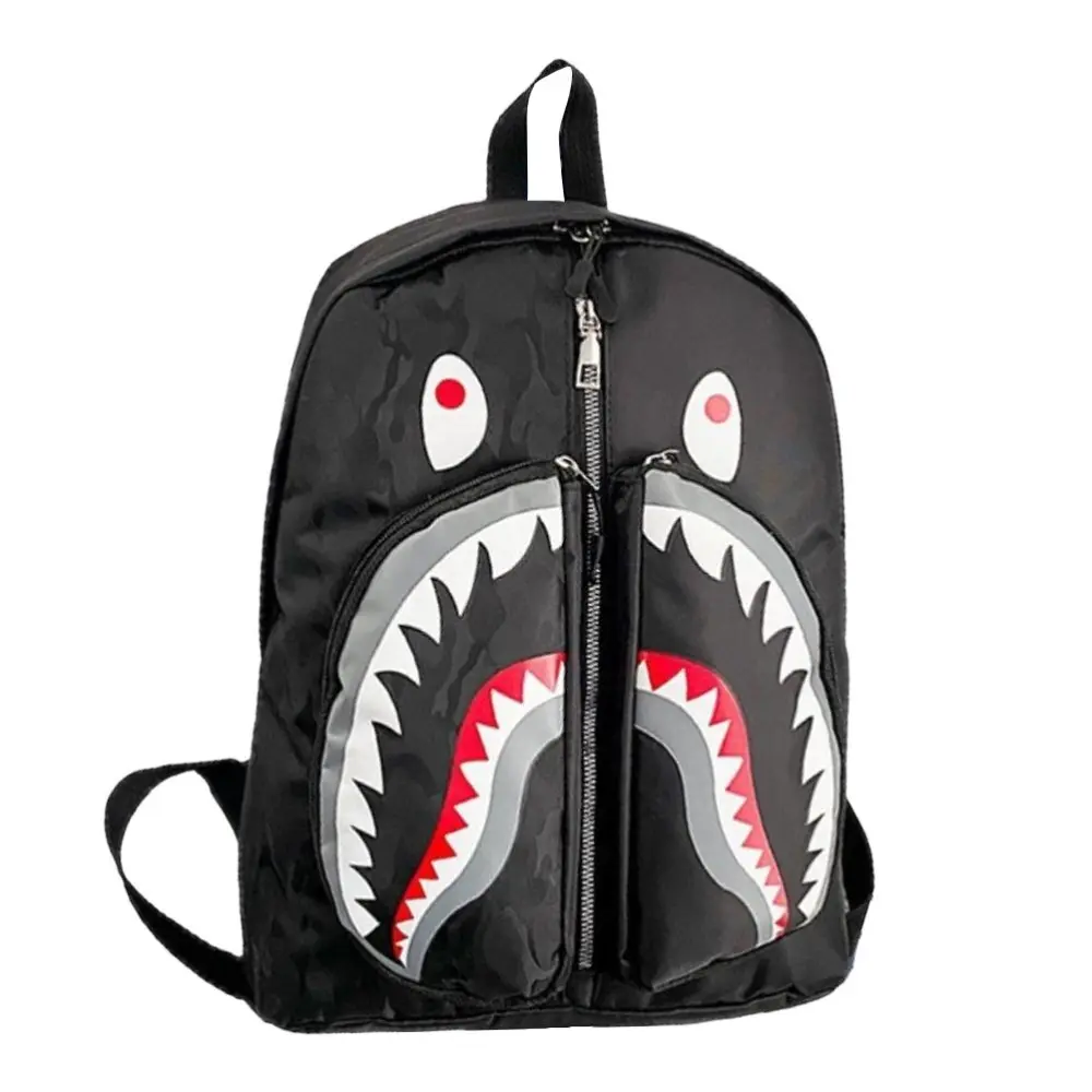 Graffiti Shark Backpack Personalized School Bag Bookbag Travel Bag Casual Daypack Halloween Christmas Birthday Gift for Teens Men Women