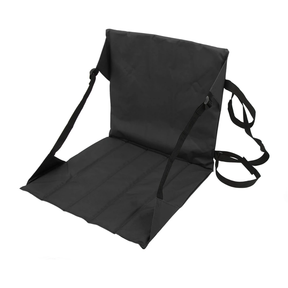 Folding Stadium Seat Lightweight Portable Oxford Cloth Stadium Bleacher Seat Cushion for Camping Picnic Black