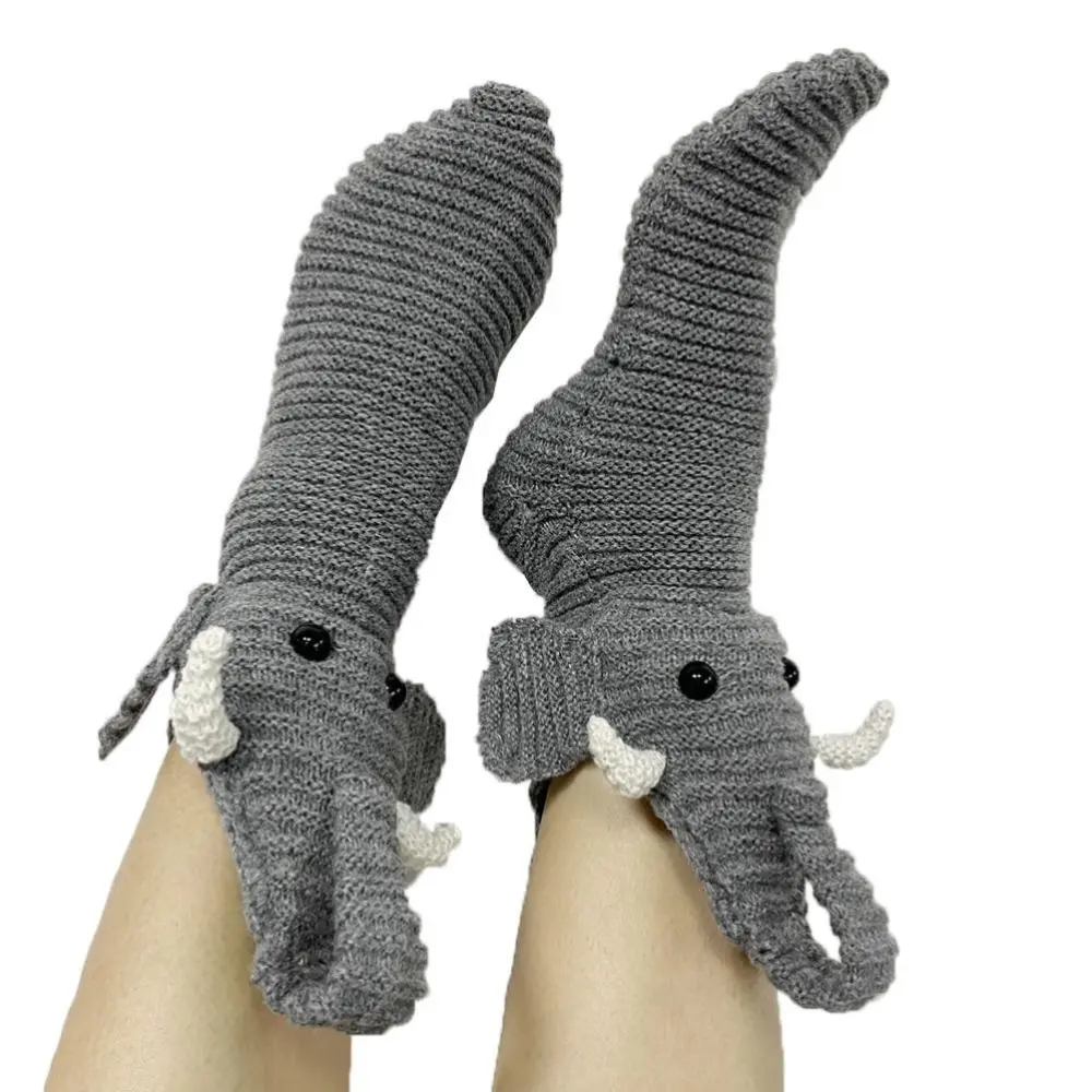 BuyWeek 3D Cartoon Animal Elephant Knit Scarf Gloves Floor Socks Creative Birthday Thanksgiving Halloween Christmas Gifts