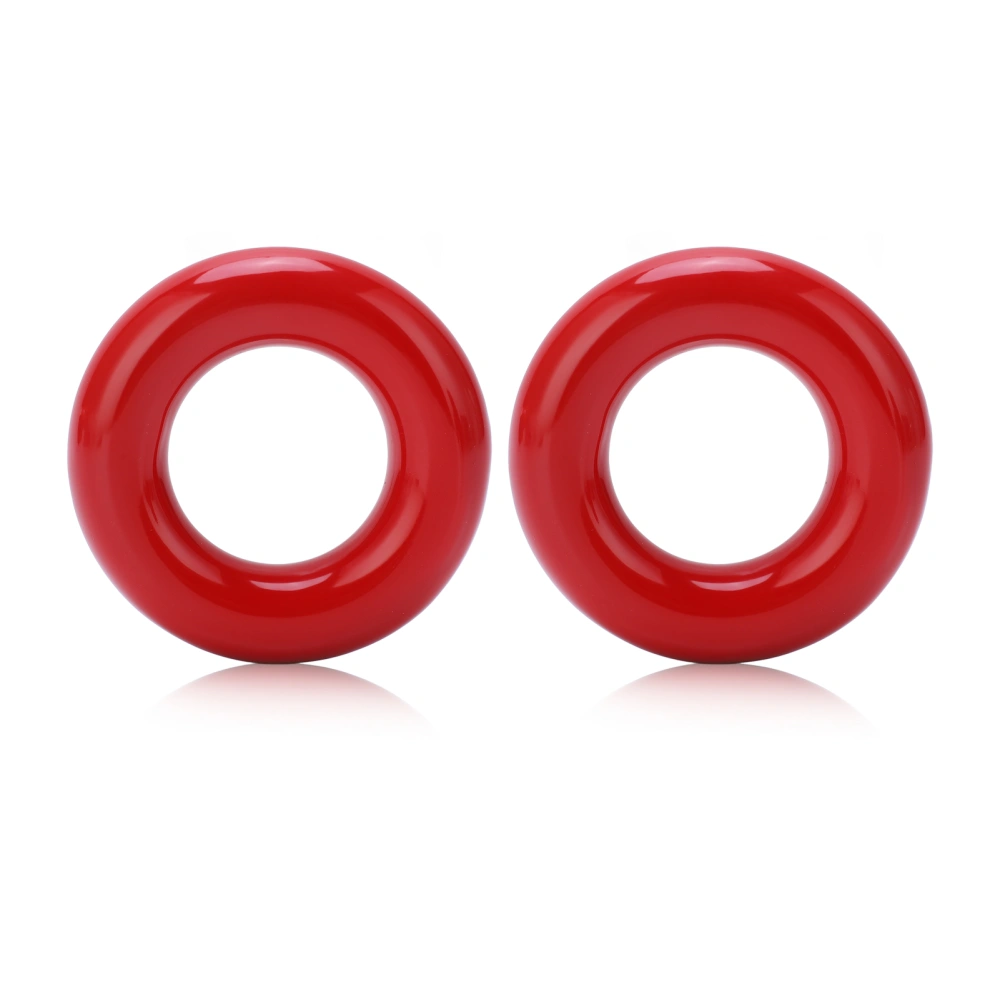 BuyWeek 2pcs Golf Weighting Ring Round Glossy Trainning Club Swing Weight Donut for Warm Up Red