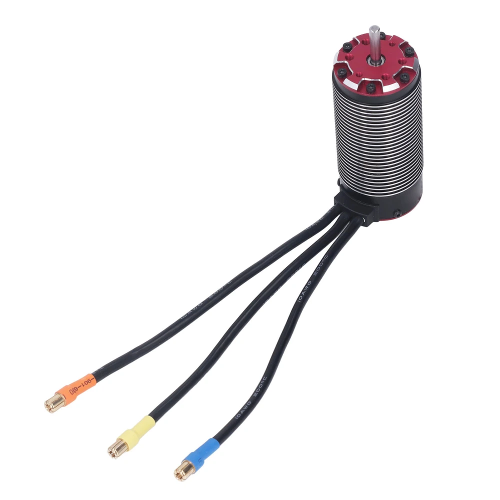 RC Car Brushless Motor 1500KV 4 Poles Sensorless Brushless Motor with Temperature Control Port for 1/8 RC Car