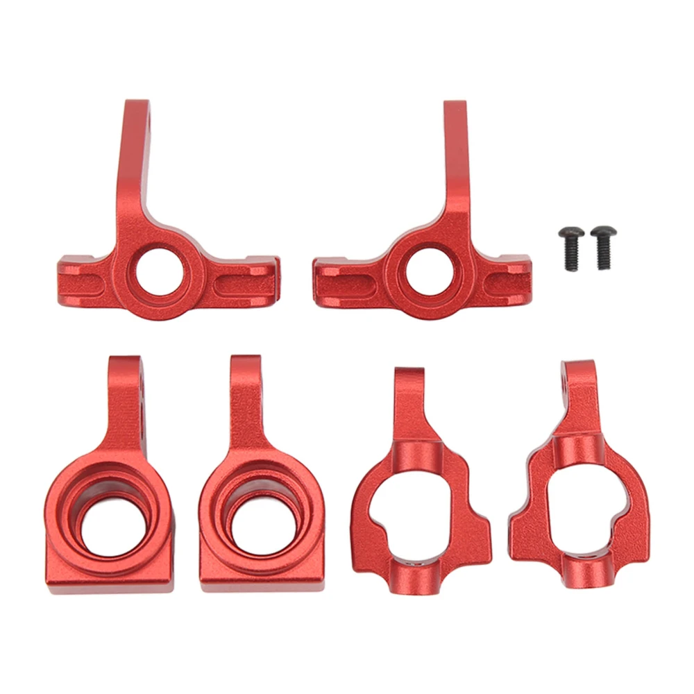 Metal RC Car Upgrade Parts Steering Cup Rear Hub Carrier C Shaped Seat Set for LOSI 1/10 22S 2WD Red