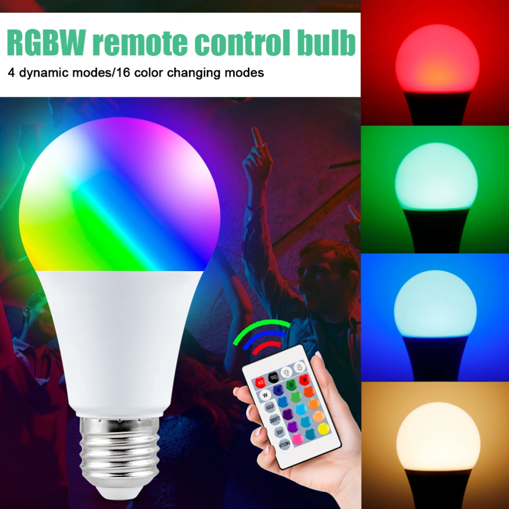 LED Light Bulbs Colourful Changing Dimmable RGB LED Lights with Remote Control