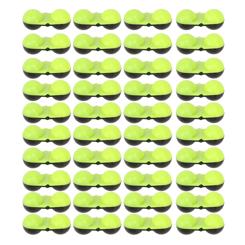 BuyWeek 40Pcs Plastic Fishing Double Rattle Fish Bite Bait Alarm Sea Fishing Attractor Bell Beads Fish Tool Black and Green