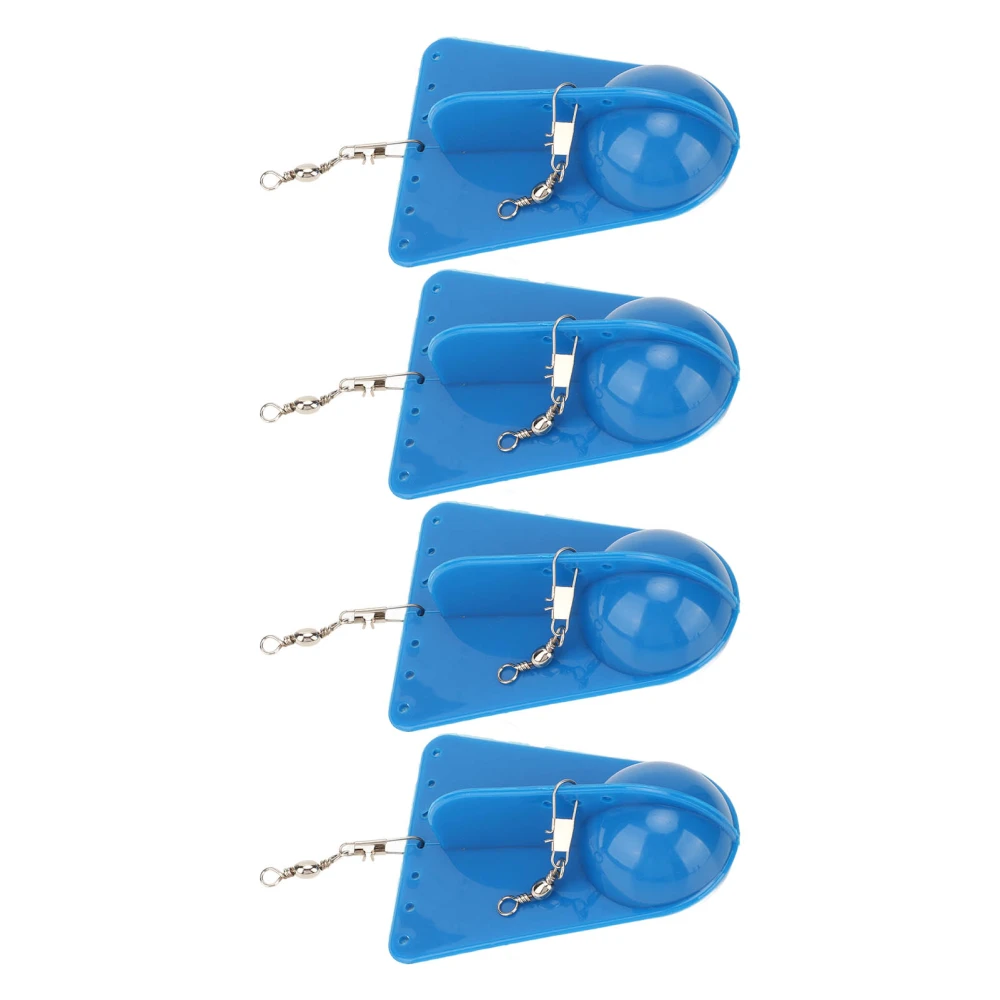 BuyWeek 4PCS Fishing Diving Board Blue Plastic Round Belly Fishing Trolling Diving Board Tool for Boat Fishing Deep Sea Fishing