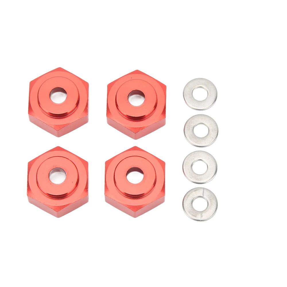 4pcs RC Hex Coupler Professional Aluminum Alloy RC Wheel Hex Adapter for 1/10 RC Cars Red