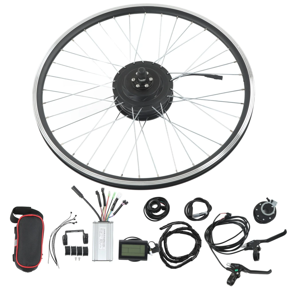 BuyWeek 36V 500W Bike Motor Wheel Kit Bike Modified Brushless Toothed Motor Kit Front Drive Kit with LCD3 Panel Configuration 28 29inch