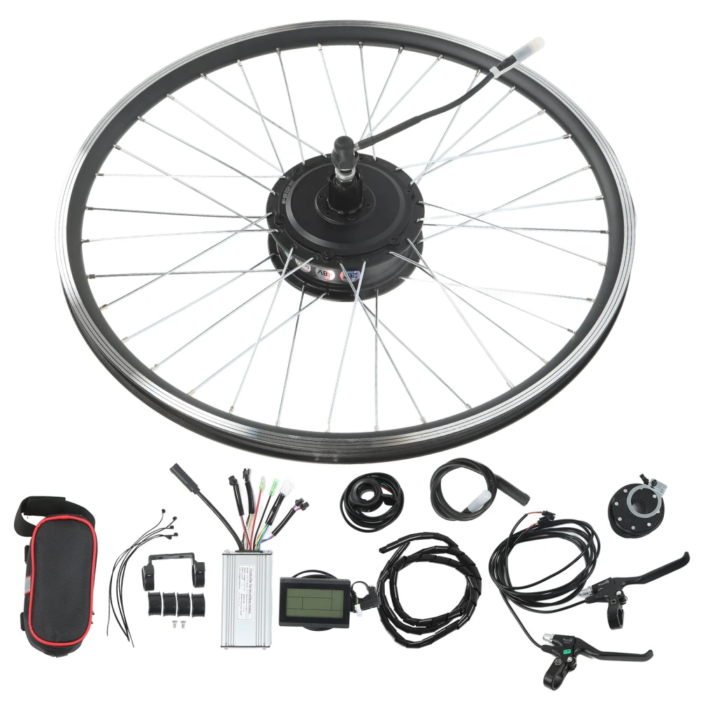 BuyWeek 48V 500W Electric Bike Conversion Kit Rear Wheel Cassette Hub Motor Kit with 11A Controller and LCD3 Panel 24inch