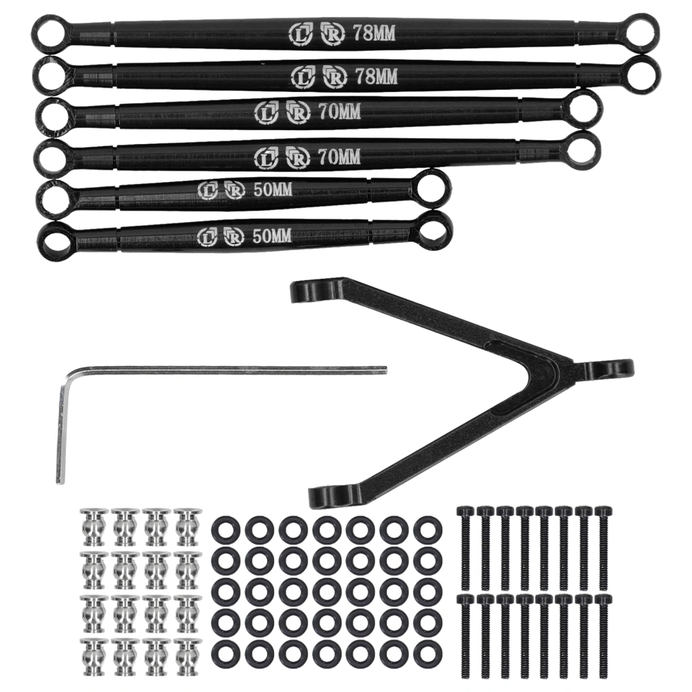 RC Car Pull Rod Kit Aluminum Alloy Support Pull Rod A Shaped Bracket for JT Gladiator AXI00005 1/24 RC Car Black