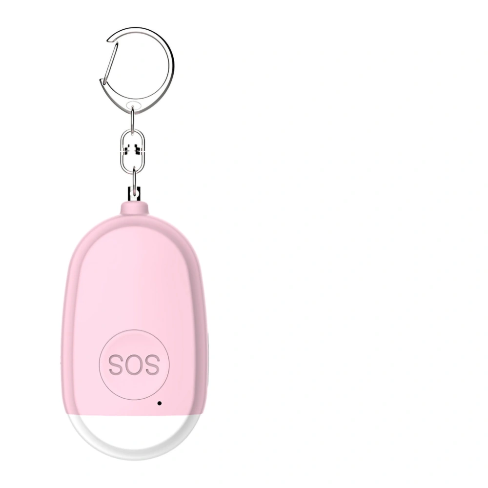 Emergency Alarm Keychain Pull Rings 130 DB USB Charging Lighting Self Protection Alarm for Girls Pink