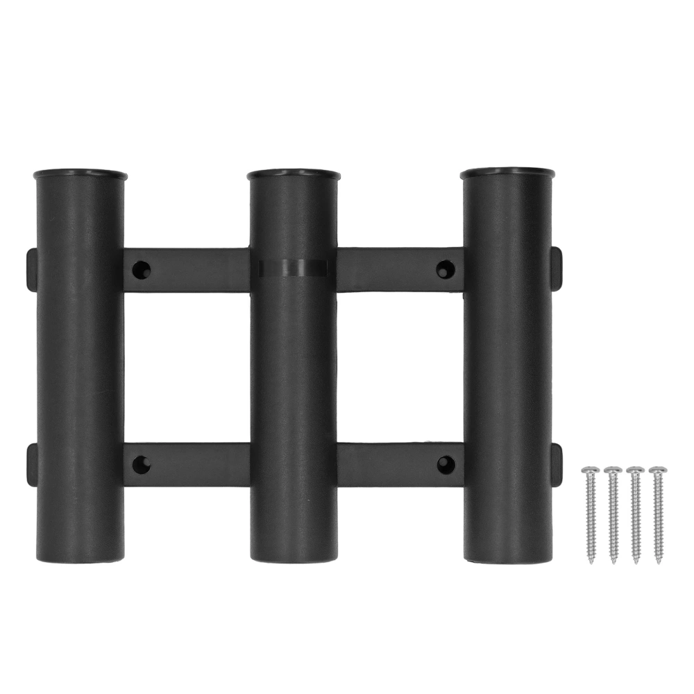 Fishing Rod Holder ABS 3 Tubes Rod Rack Bracket Fishing Accessories for Freshwater Seawater Kayak Yacht Black