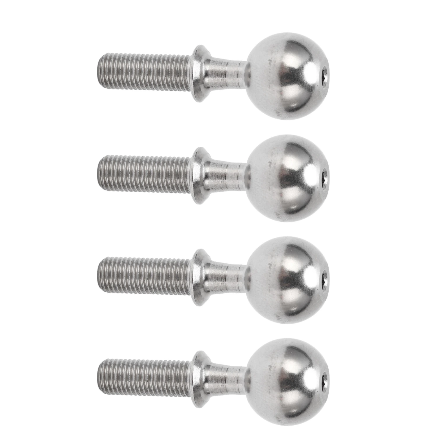 4Pcs Pivot Ball Stainless Steel Ball Head Screw for ARRMA INFRACTION 6S 1/7 for TYPHON 6S 1/8 RC Car Silver
