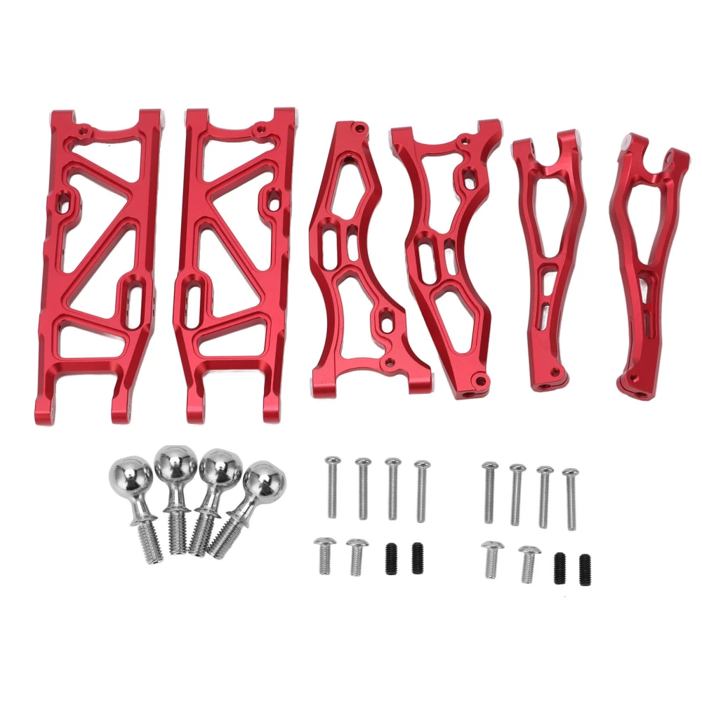 RC Car Suspension Arm Set Aluminium Alloy Front Rear Swing Arms with Ball Head for ARRMA 1/8 KRATON 6S Red