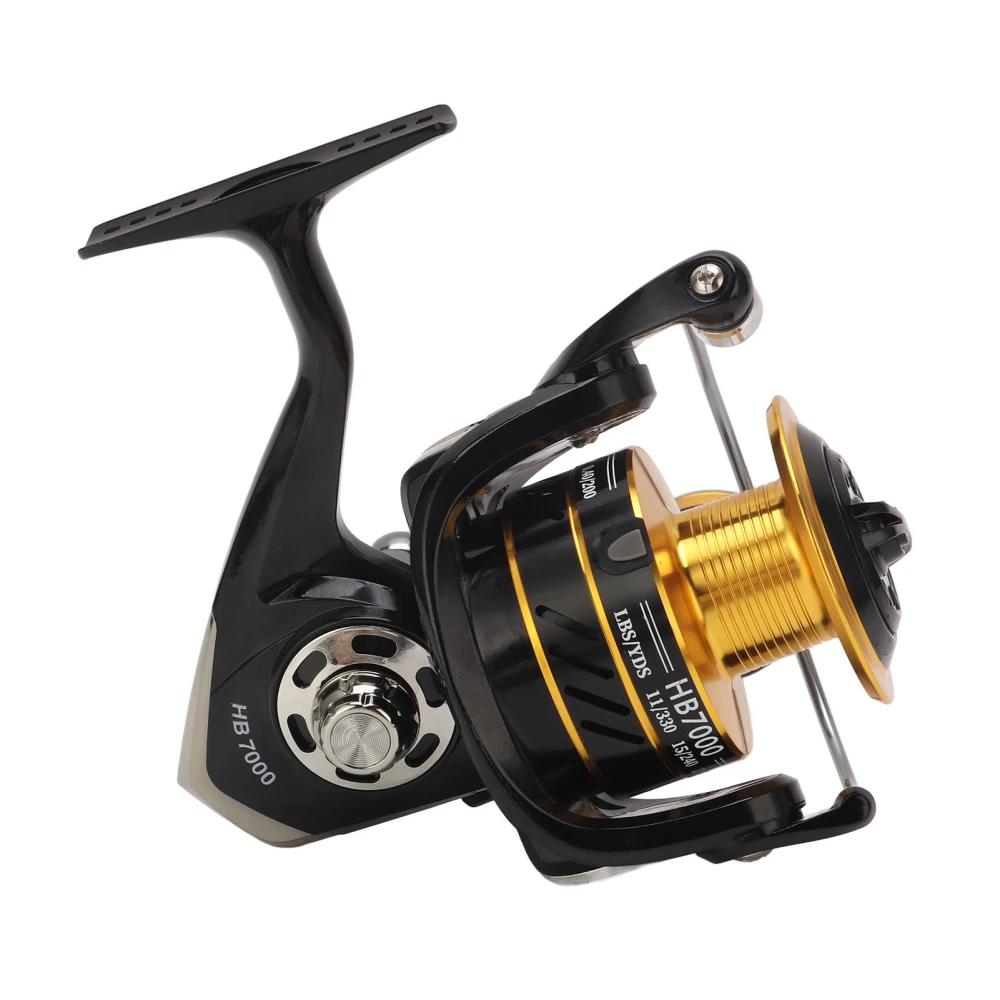 BuyWeek Fishing Reel Aluminum Alloy Metal Spinning Reel Long Casting Lure Fishing Reel Fishing Tackle HB7000 68x130mm/2.7x5.1in 170‑180mm/6.7‑7.1in