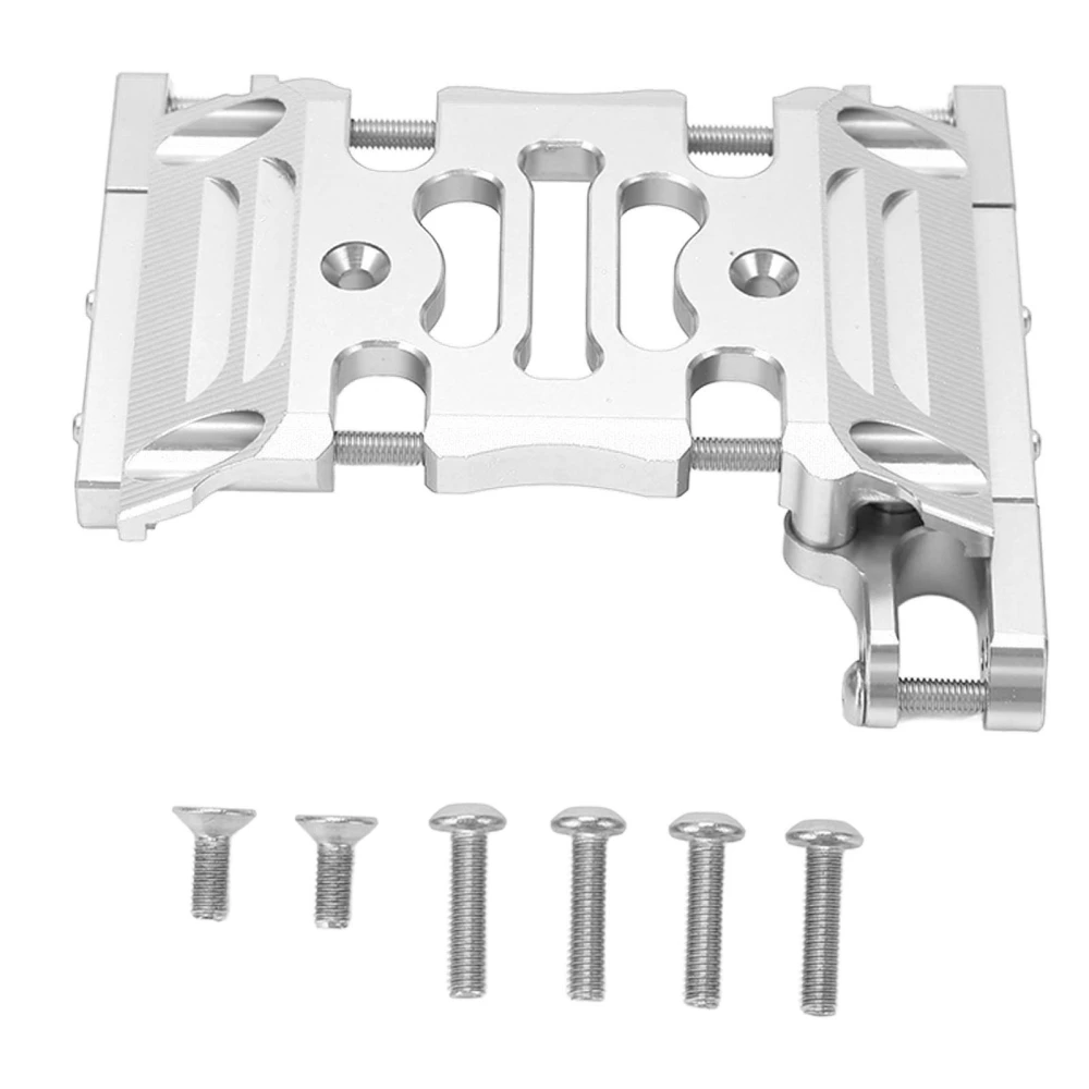 RC Car Center Gearbox Plate Aluminum Alloy Wear Resistant High Strength Light Gearbox Mount Base for Axial 1/10 Car Silver