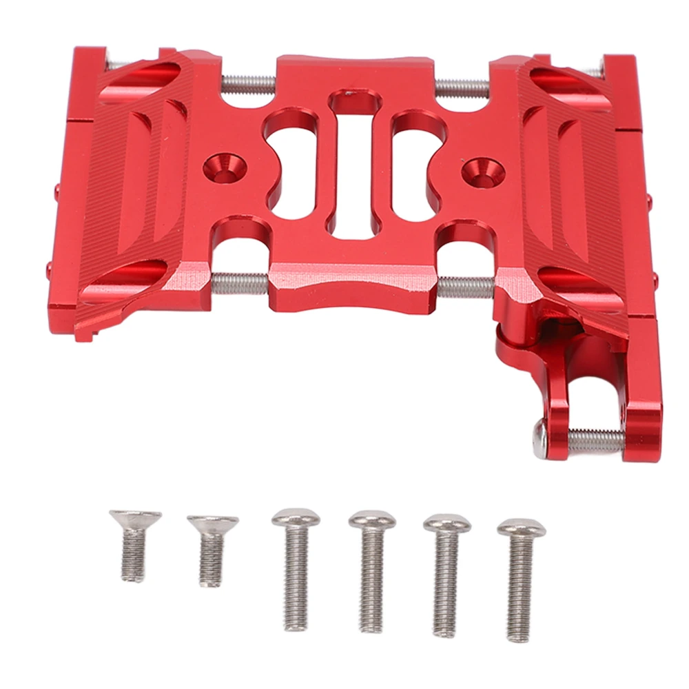 RC Car Center Gearbox Plate Aluminum Alloy Wear Resistant High Strength Light Gearbox Mount Base for Axial 1/10 Car Red