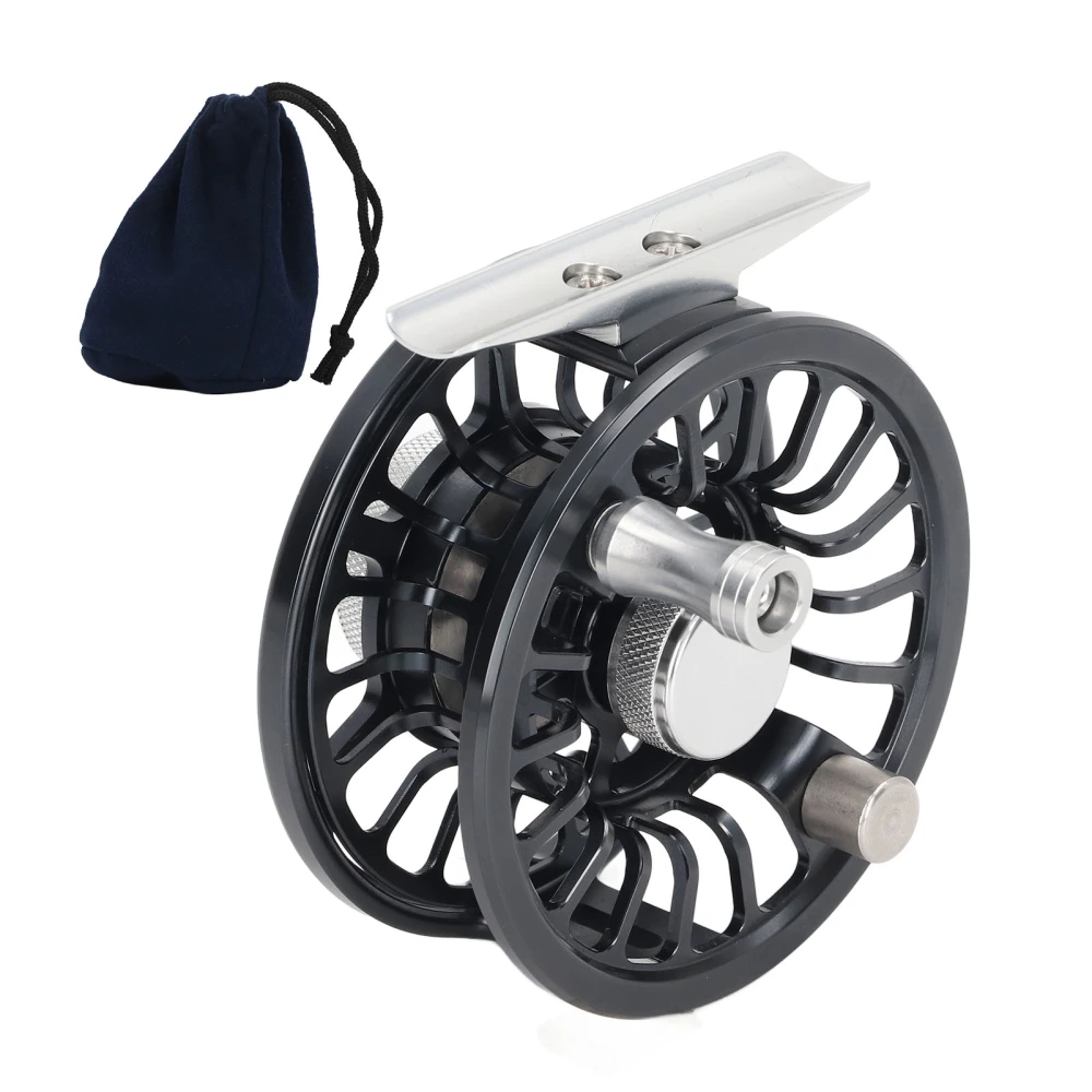 Black 3/4 Metal Fly Reel Large Arbor Aluminum Fly Fishing Reel for Freshwater Saltwater