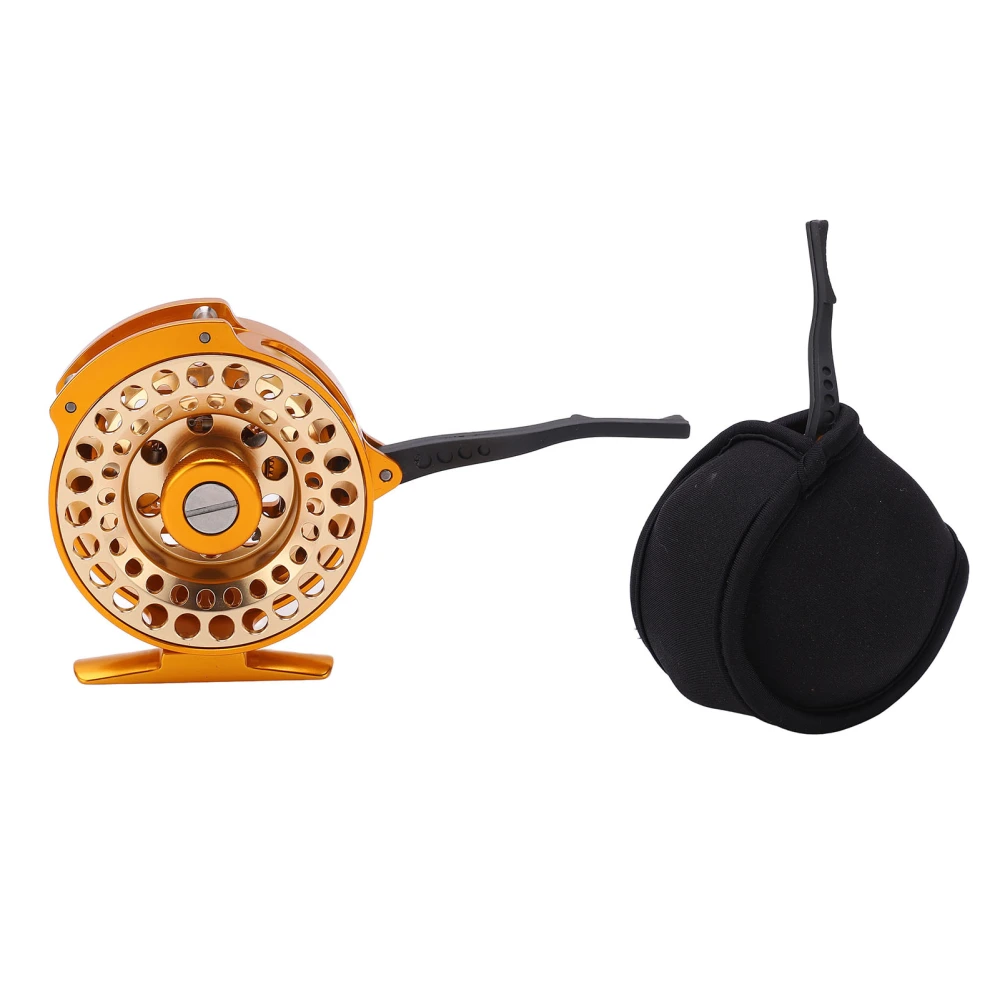 Fly Fishing Reel Aluminum Alloy Automatic Fishing Reel Quick Wire Collection Right Hand Fly Reel Gold