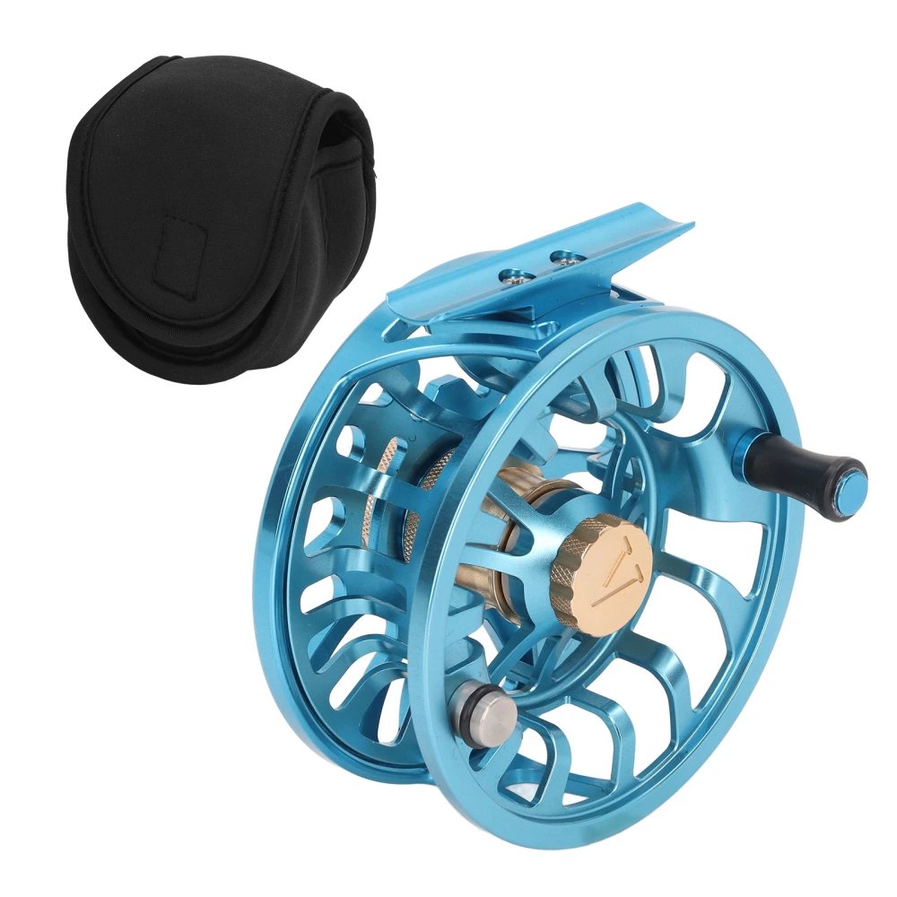 Fly Fishing Reel Blue 5/7 Drag System Part 3ATM 90mm OD Aluminium Alloy for Fishing Enthusiast Gifts