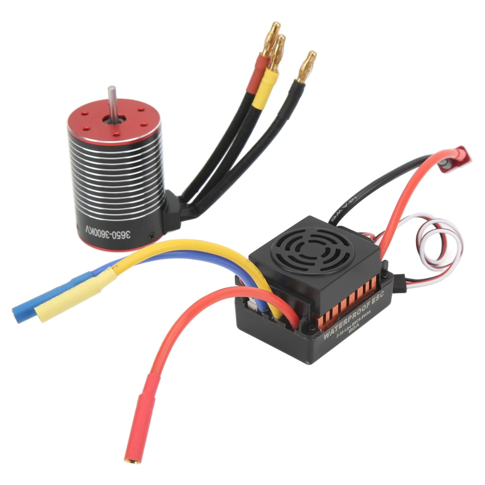 3600KV Brushless Motor 60A ESC Combo High Torsion Waterproof Dustproof Brushless Motor ESC Set for 1/10 for 1/12 for 1/16 RC