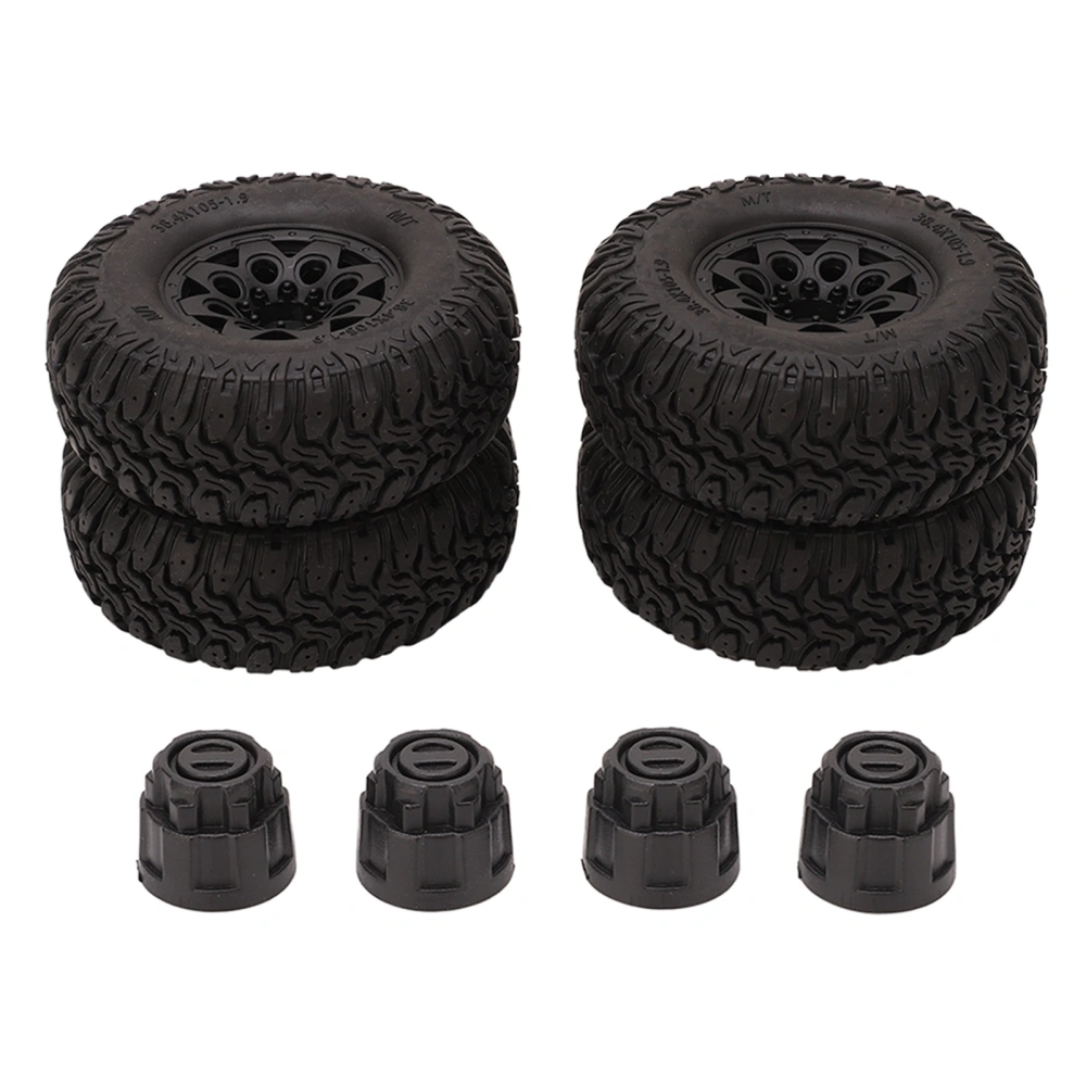 4Pcs 1.9in 105mm RC Rubber Tires S Type Pattern Wear Resistant Replacement RC Hub Wheel Tires for Traxxas for Hsp