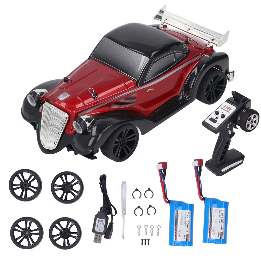 SCY16302 1/16 Electric 4WD Flat Running Drift Car Remote Control High Speed Drift Car for Over 14 Red Double Battery