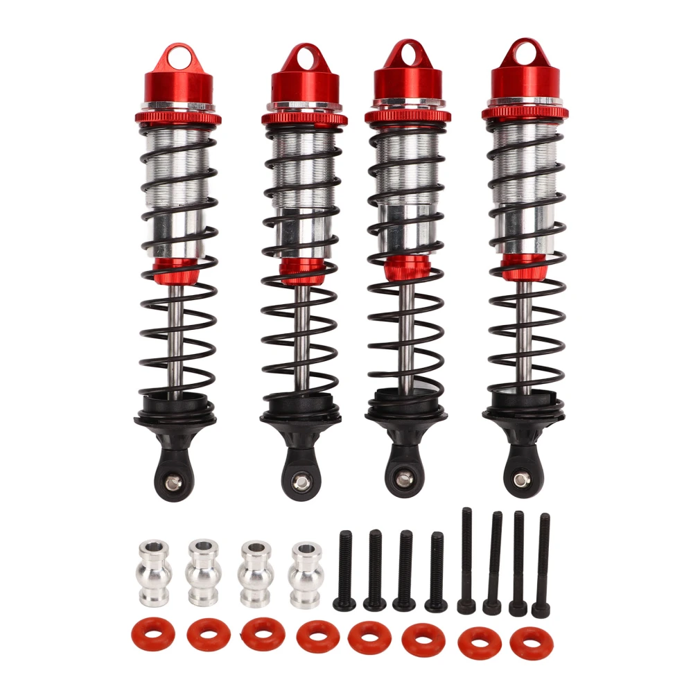 4PCS RC Front Rear Shock Absorbers RC Car Damper Replacement Part for Traxxas MAXX 2.0 1/10 RC Car Red