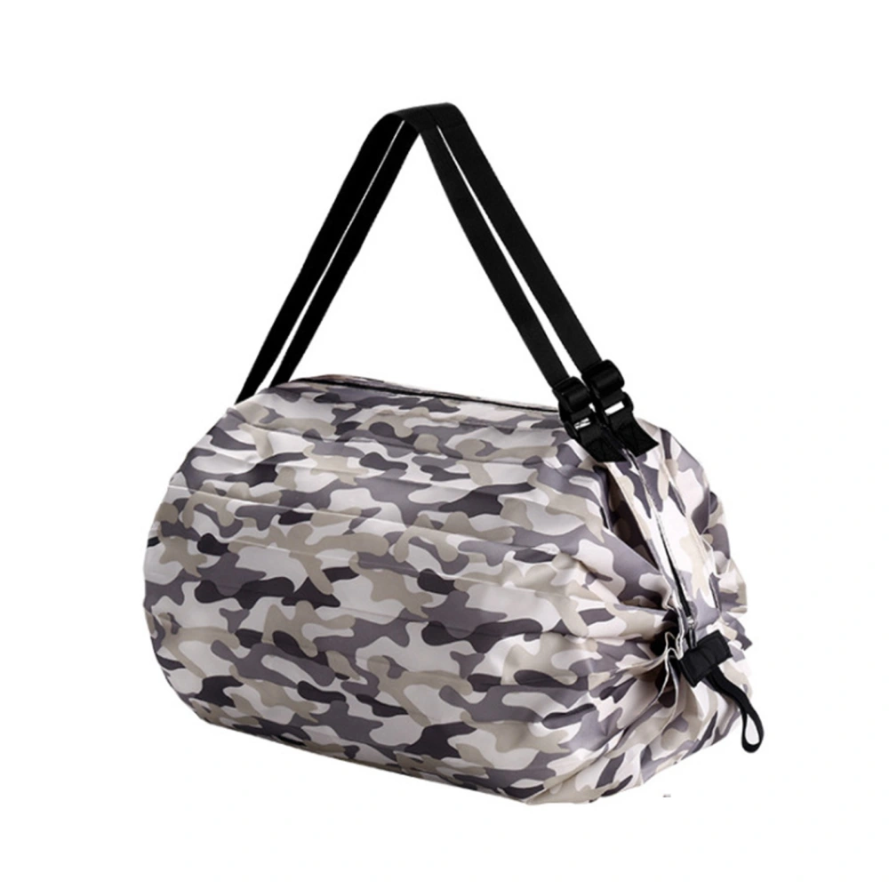 Foldable Grocery Bag Foldable Design Large Capacity Oxford Fabric Widely Used Reusable Shopping Bag Gray Camouflage