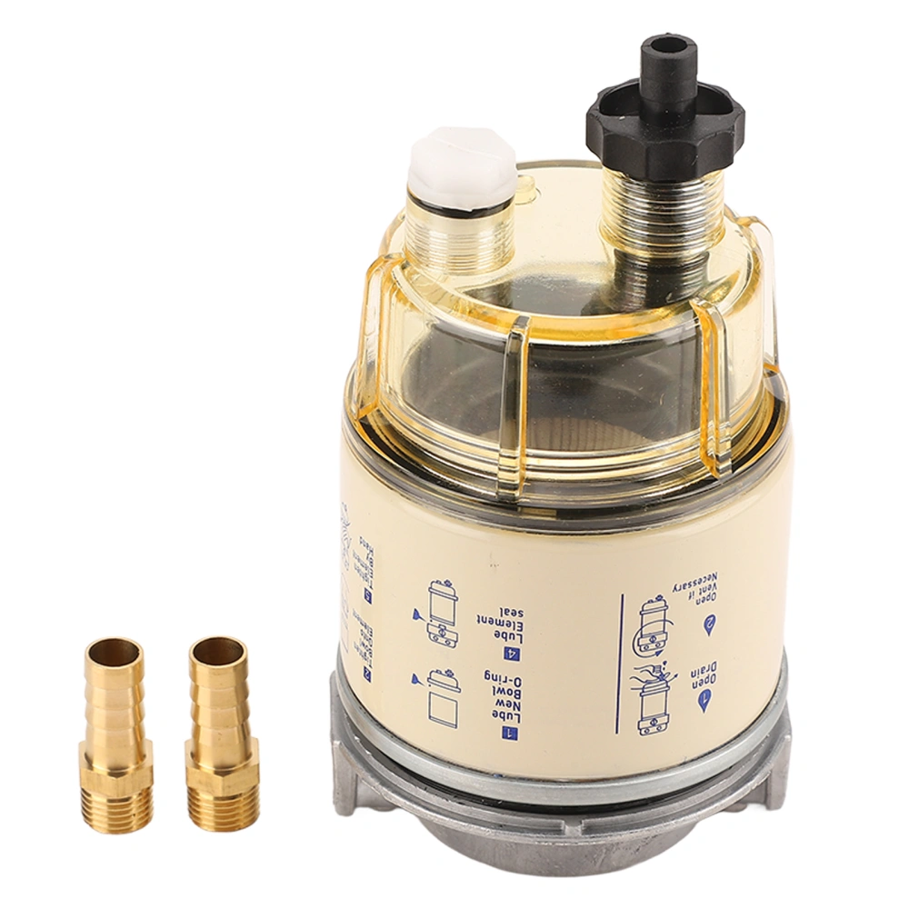 Fuel Filter Water Separator Corrosion Proof Good Sealing 2 Holes Water Separating Fuel Filter R12T 140R for Speedboat