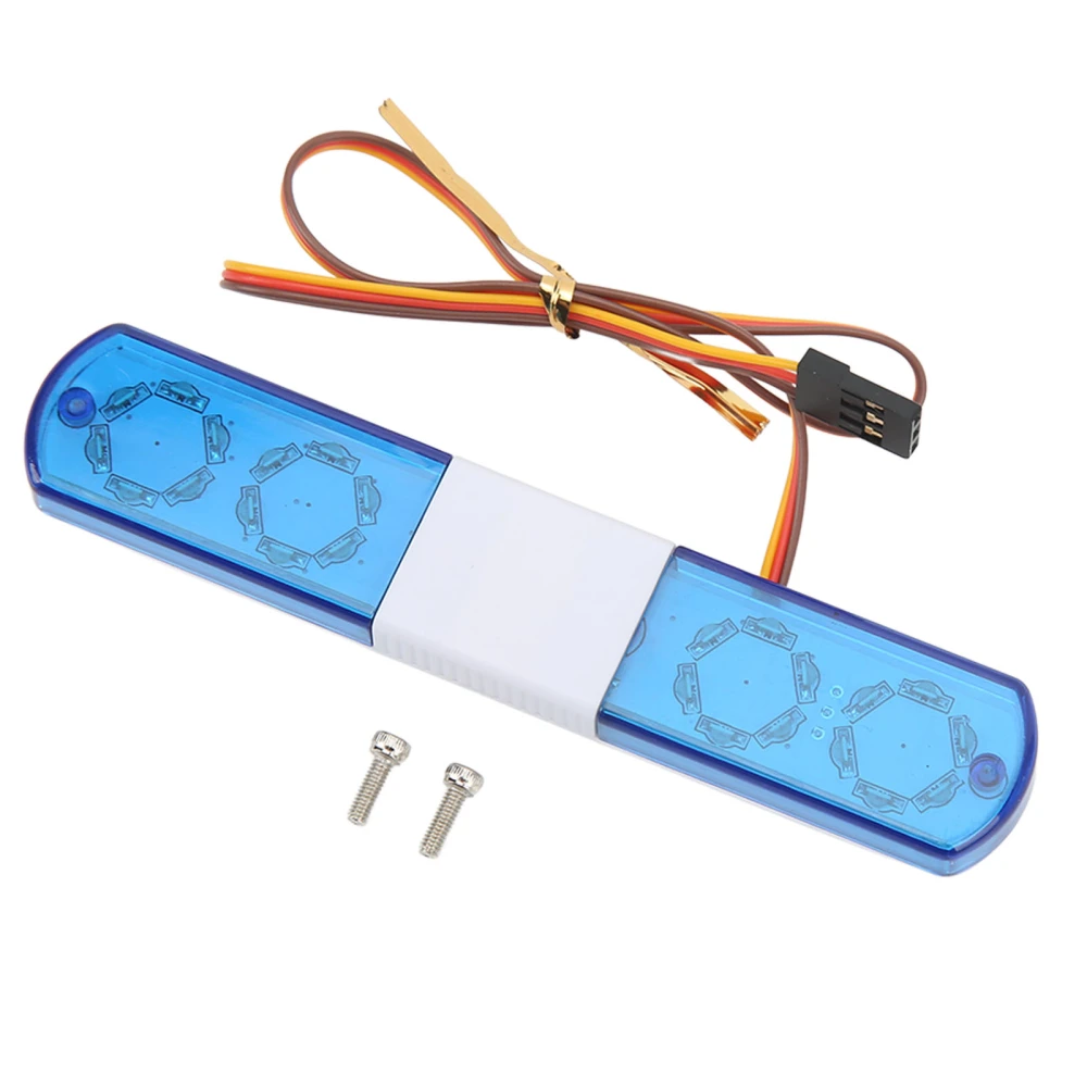 RC LED Police Light Simulation Design 4 Modes RC Police Flash Lamp LED Alarming Light for 1/8 1/10 RC Cars Blue