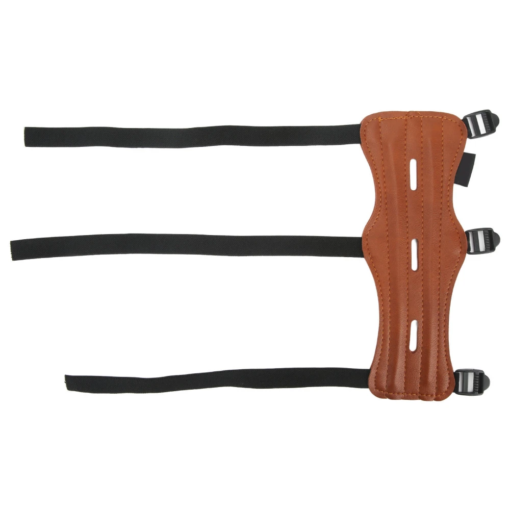 Archery Arm Guard Great Protection Adjustment Waterproof Brown Archery Forearm Protector with 3 Holes for Shooting Hunting