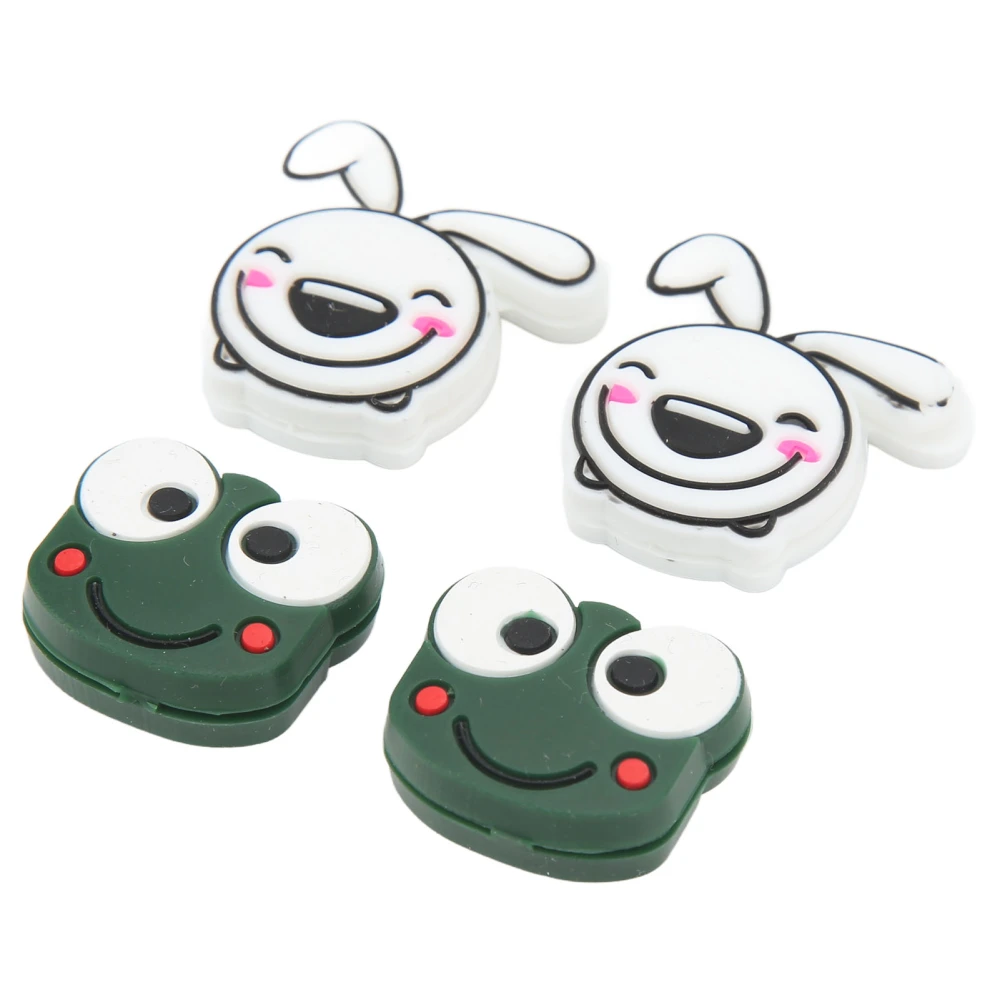 BuyWeek 4 PCS Tennis Racket Vibration Dampener Cartoon Animal Shape Tennis Shock Absorber Frog 2.2cm/0.9in Rabbit 2.8cm/1.1in