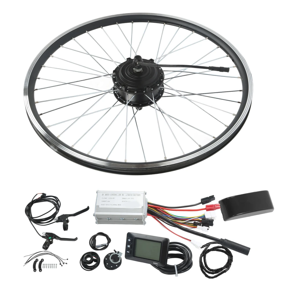 BuyWeek Front Hub Motor Kit Electric Bike Mountain Bike Modification with 48V 250W Front Motor 26 Inch LCD Display