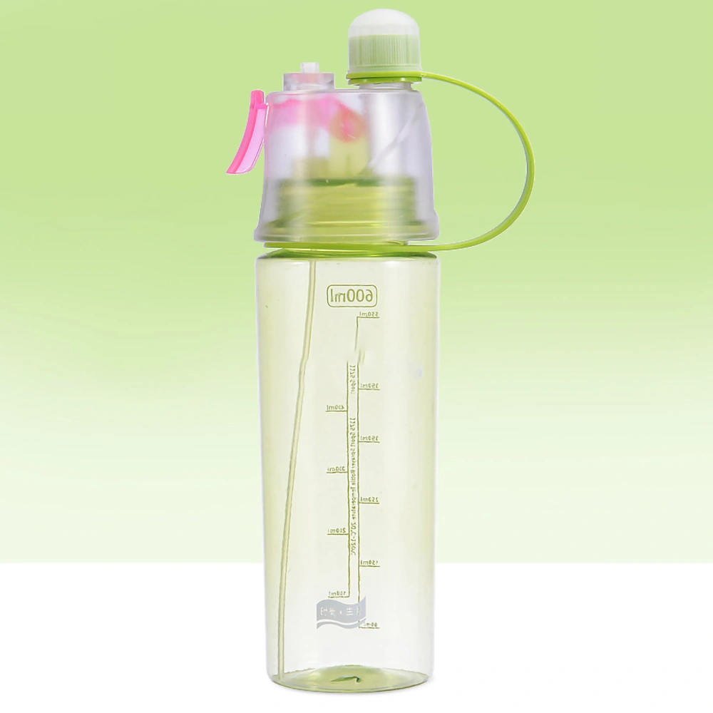 BuyWeek Water Spray Bottle Clear Scale 600ml Large Capacity Plastic for Sports Hiking Picnic Green