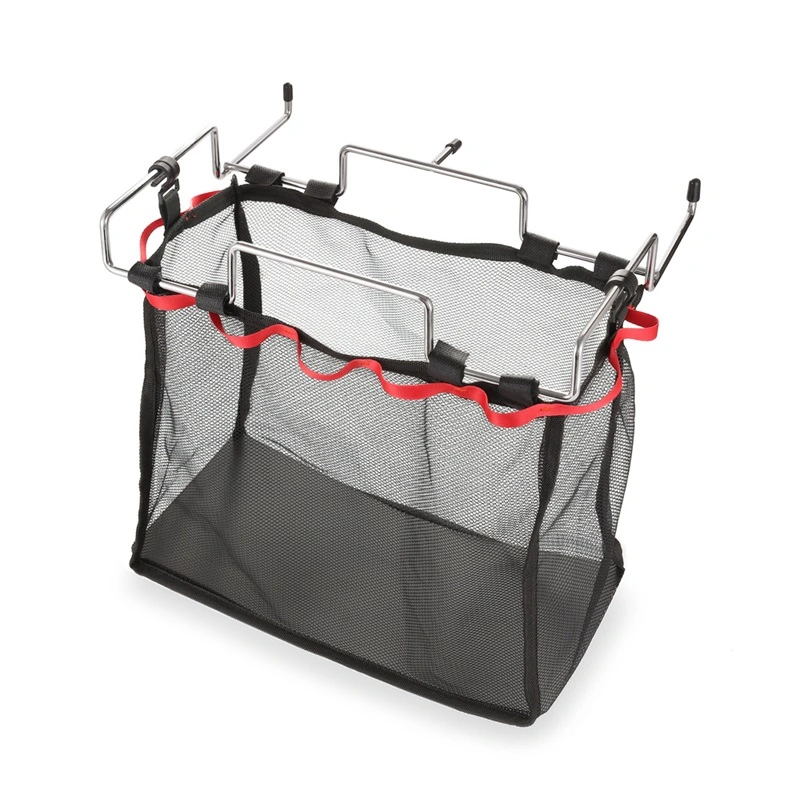 Storage Mesh Bag Portable PVC Plastic Rubber Expanding Space Wide Compatible Hanging Mesh Bag for Outdoor Black