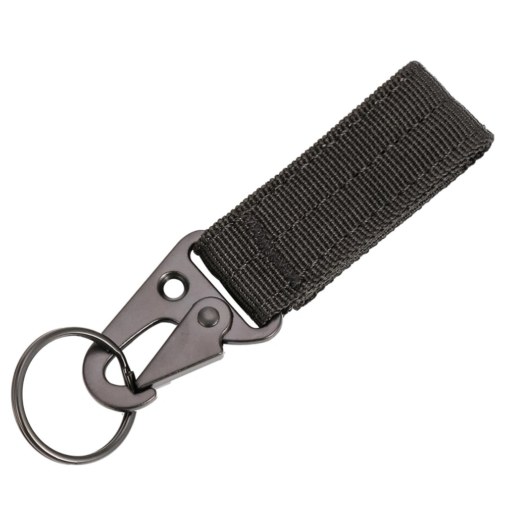 BuyWeek 1 Pcs Tactical Key Ring Belt Holder Military Nylon Hanging Belt Clips Keeper with Hooks Keychain Buckle