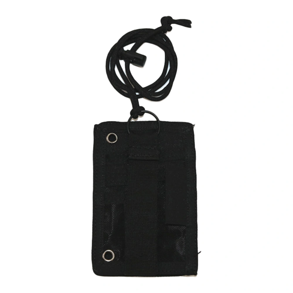 Tactical ID Card Holder Hook and Loop Patch Badge Holder Neck Lanyard Key Ring and Credit Card Organizer