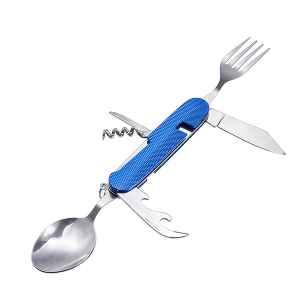 Multifunctional Detachable Folding Camping Tableware Stainless Steel Camping Fork and Spoon