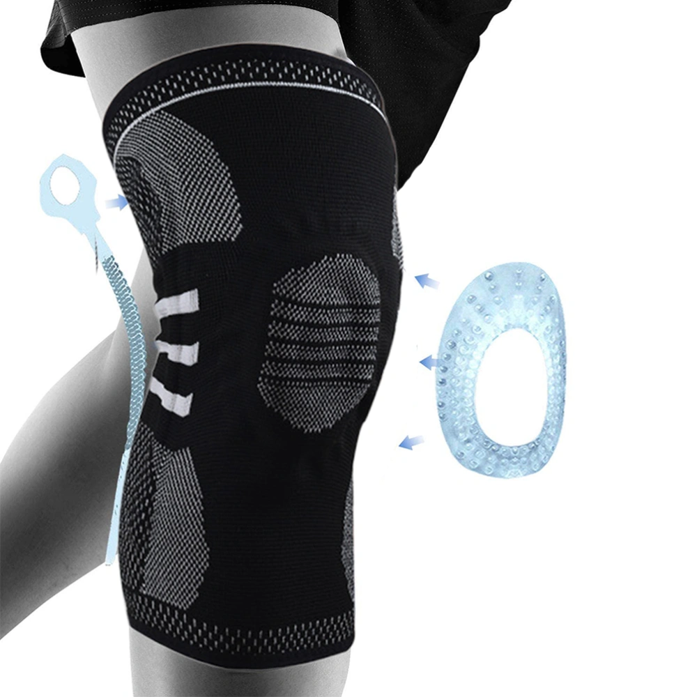 Professional Knee Brace Knee Compressing Sleeve Support with Patella Gel Pads Spring Knee Pads for Running Hiking Sports