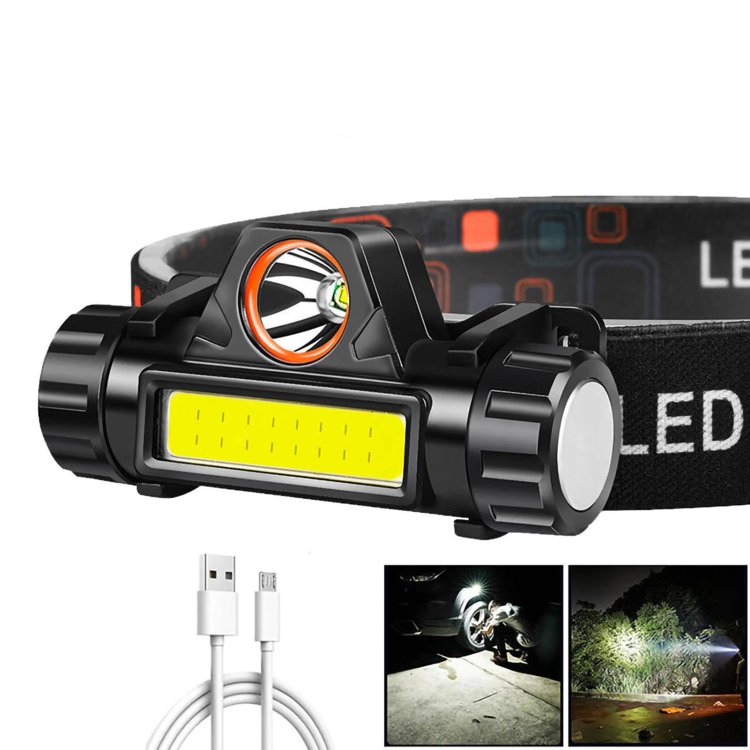 USB Charging Headlamp Multifunctional Powerful Flashlight Magnet LED Headlight for Outdoor Camping Fishing Model 101