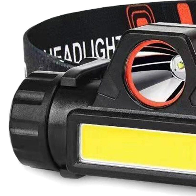ABS Headlamp USB Charging Strong Light Long Distance Camping Headlight for Night Riding Night Fishing Dual Light Source