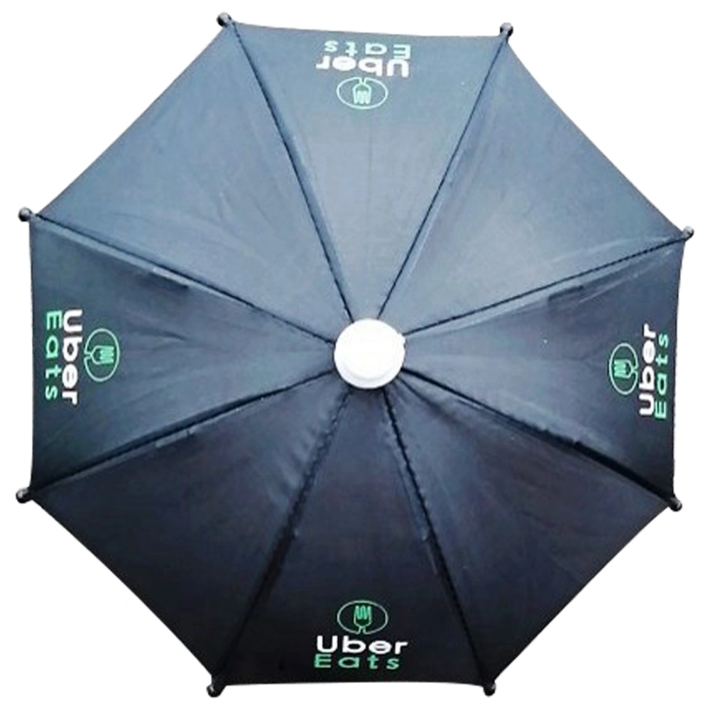 Printed Biker Small Umbrella Delivery Man Mini Cell Phone Sunshade