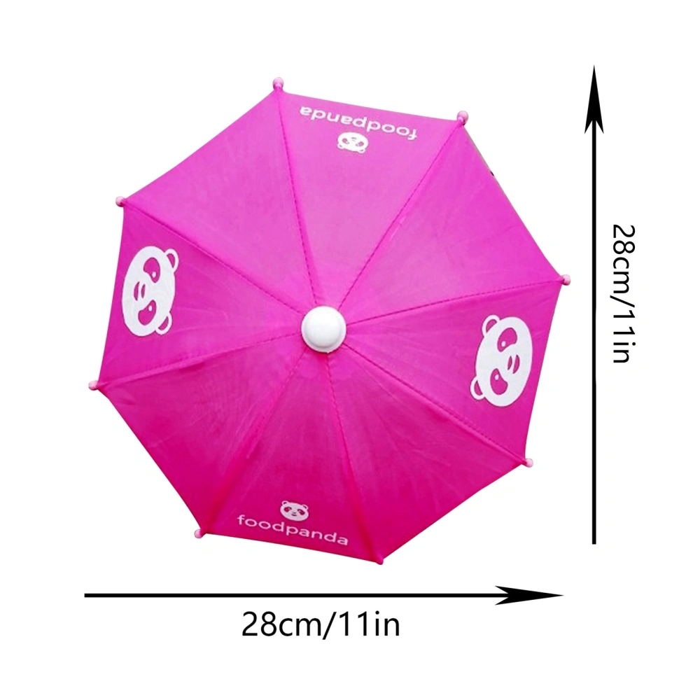 BuyWeek Printed Biker Small Umbrella Delivery Man Mini Cell Phone Sunshade