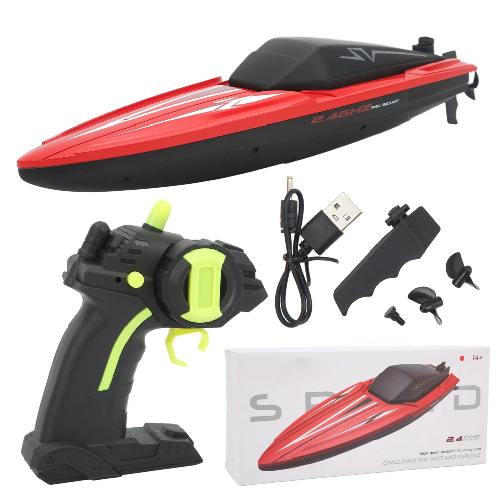 2.4Ghz High Speed RC Racing Boat Simulation Remote Control Speedboat for Over 14 Years Old Red