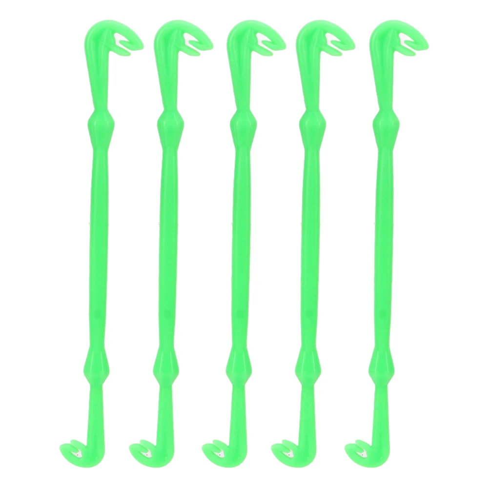 5Pcs Portable Fishing Line Knot Tool Green Plastic Hook Knot Tying Tool Fishing Gear