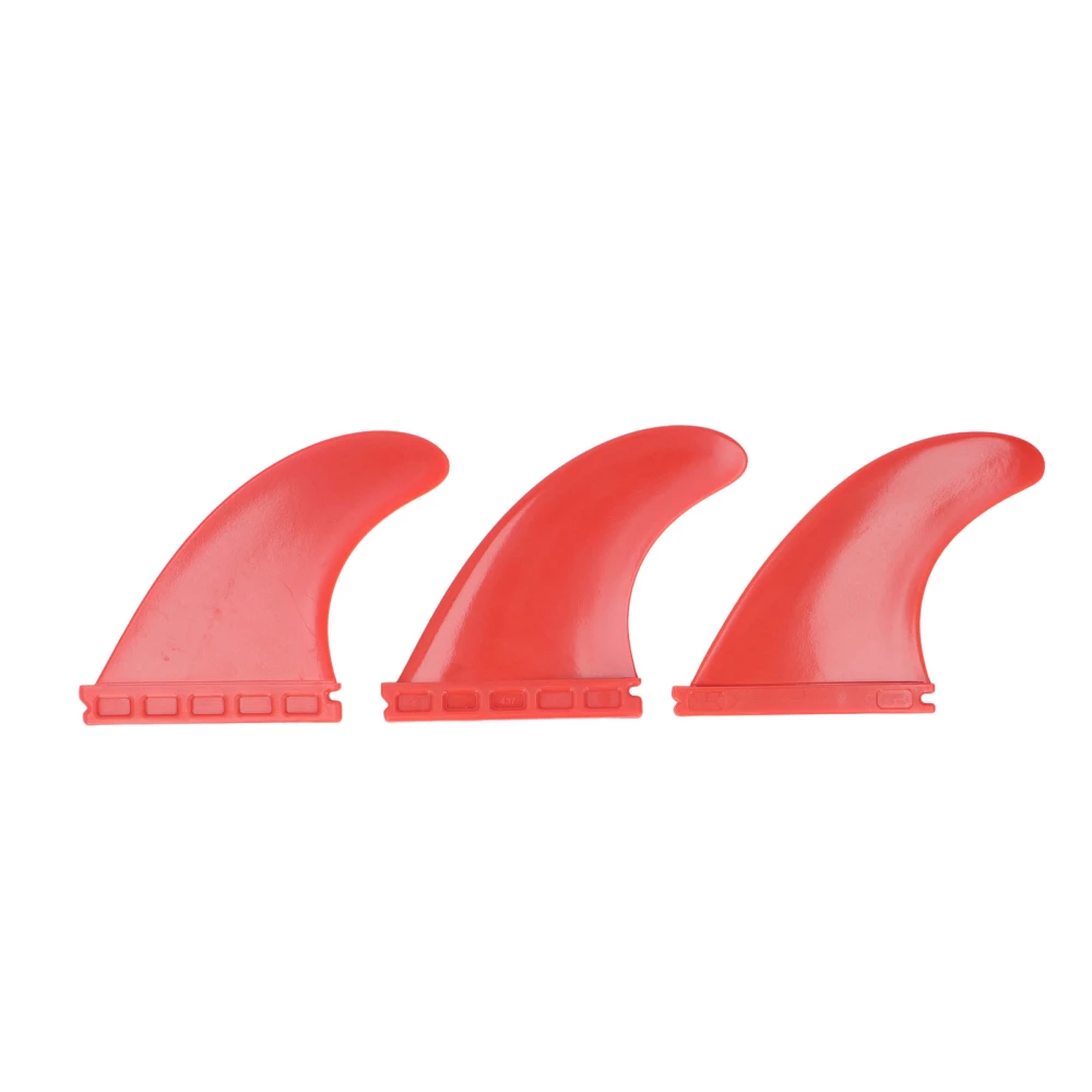 3Pcs Surfboard Fins PVC Thruster Fins Surfing Board Accessories for Long Board Stand Up Paddle Red