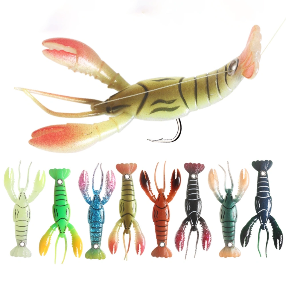 8pcs Crawfish Lure Soft Crawfish Fishing Lures Artificial Shrimp Bait Fishing Accessories for Saltwater Freshwater