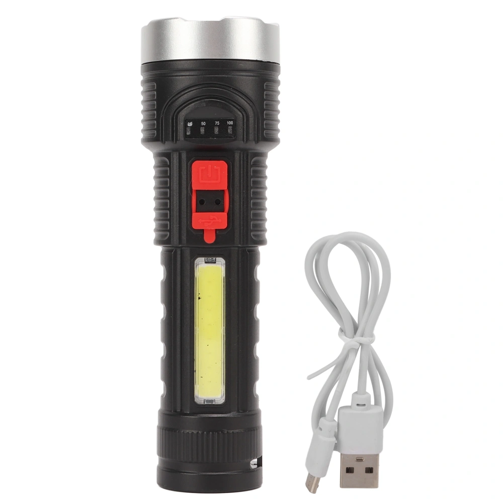 USB Rechargeable Flashlight 500LM Waterproof COB Lampwick Portable Handheld Flashlight for Outdoor Camping Hiking Fishing