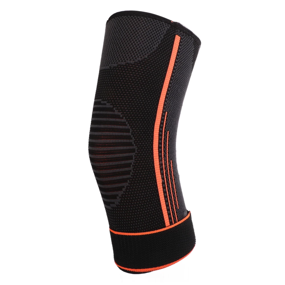 BuyWeek Sports Elbow Guards Nylon Knit Soft Elbow Compression Sleeve with Strap for Basketball Riding Running Work Out Orange